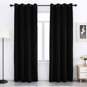 Black Velvet Blackout Grommet Curtains 52x72